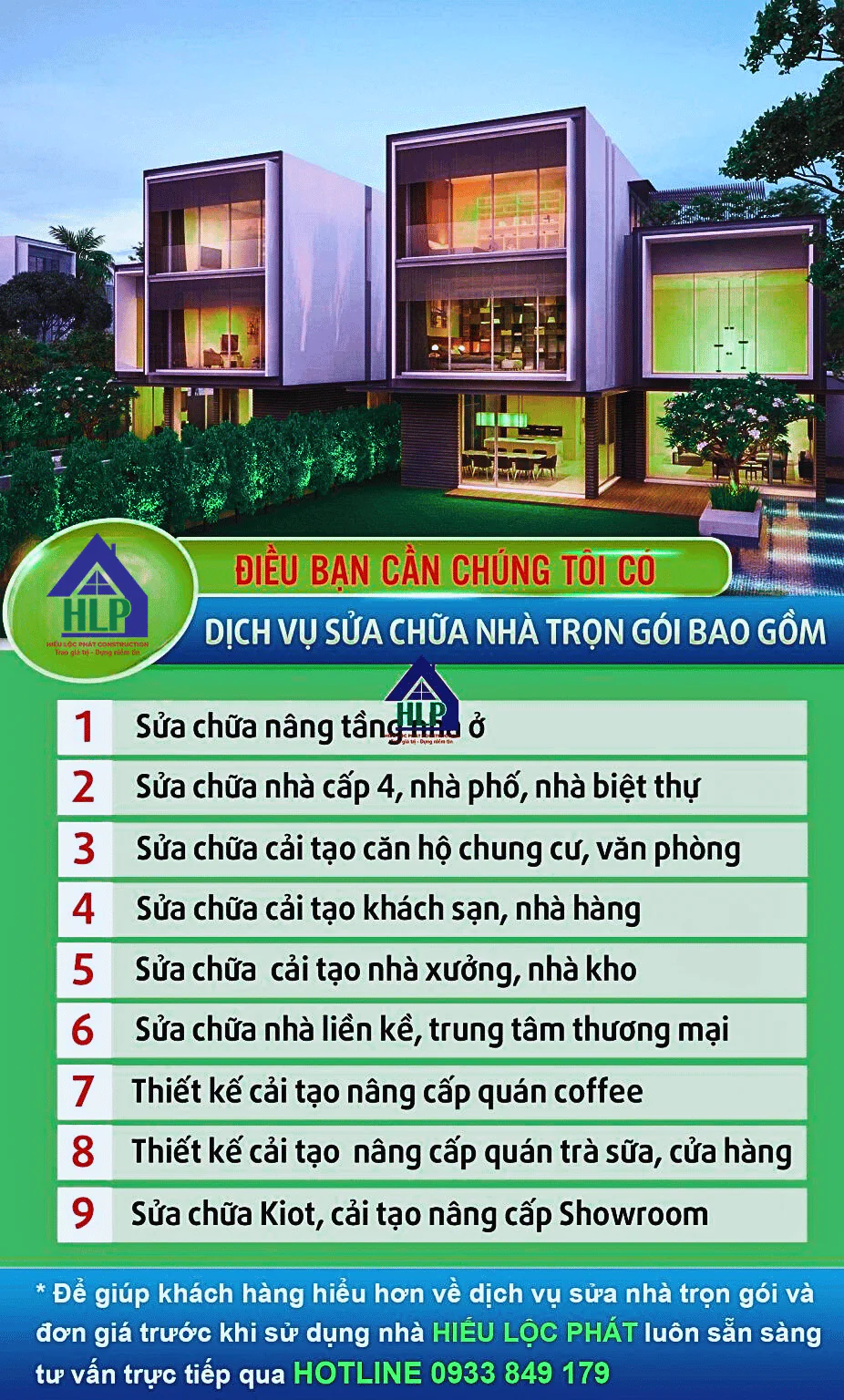 Hạng mục sửa nh&agrave; trọn g&oacute;i tại Hiếu Lộc Ph&aacute;t
